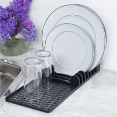 Organizador de Pia com Escorredor Preto – Porta Prato Flat Compacto e Prático