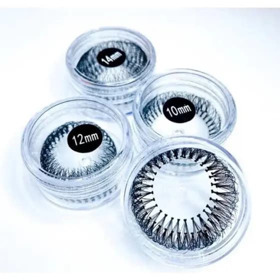 Kit 3 Potinhos de Cílios – 60 Tufinhos para Extensão Fio a Fio 10/12/14MM – Volume Natural e Mega Volume - WYL