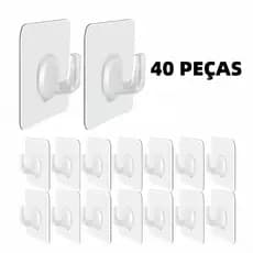 Ganchos Adesivos Transparentes – Forte Fixação, Sem Furo, Impermeáveis–Ideal para Cozinha e Banheiro