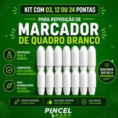 Kit 3, 12 ou 24 Pontas de Reposição Raro Marker Para Marcador De Quadro Branco