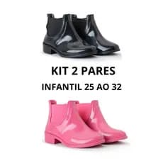 Kit Bota Infantil de Menina Coturno Galocha Lançamento