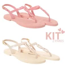Kit Sandália Corrente Feminina Leve