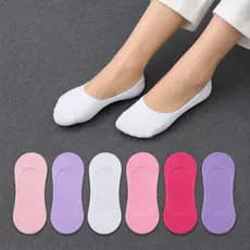 Meia Sapatilha Soquete  Invisivel Com Silicone Kit 12 6 3 Pares Feminina
