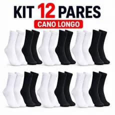 Meia Cano Alto Longo Frio KIT 12 6 3 Pares Masculina Confortavel