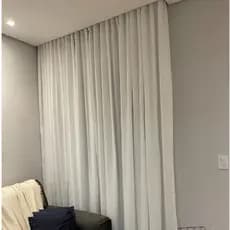 Cortina Luxo Voil Gaze De Linho Forro Microfibra 4,00x2,50/2,60/2,80 Trilho Suiço