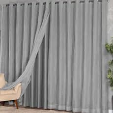 Cortina Gaze De Linho Com Forro Blackout Luxo 3 x 2,50/2,80/2,60/2,20/2,40/2,30