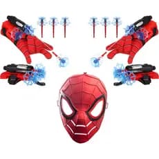Kit Mascara + Luva Lança Teia Homem Aranha Spider Man