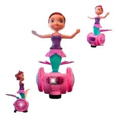 Boneca Sereia Sofia Hoverboard Giratória Com Luzes/som brinquedos de menina