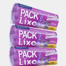 Kit 1/2/4 Sacos De Lixo Grande 50 Litros 30/60/120un Perfumado Lavanda Neutraliza Odores Qualidade Cozinha Qualidade