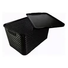 1/2 ou 3 unidades Cesto/caixa Organizador - 7,5l - Promoção Empilhável Com Tampa Quarto Banheiro Cozinha