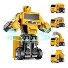 Caminhão Bate Transformes Bombeiros Maquinas de Construção Carrinho a Fricção Truck Tanque Brinquedo Carrinho Vira Robo