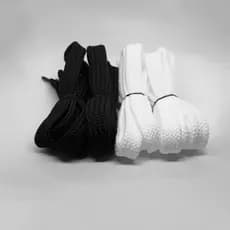 4 Cadarços B-Boy Grosso Acetinado Algodão Par Branco + Par Preto