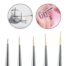 5un Pincéis Ultra Fino Para Decorar Nail Art Pincel  Unhas Alongamento