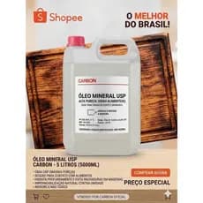 Oleo Mineral Grau Usp para Selar e hidratar Tabua De corte 5 Litros