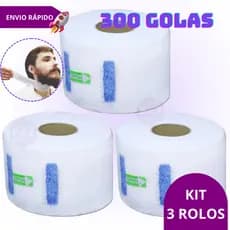 Kit 3 Rolos Gola Higiênica Descartável Elástica Para Barbearia Barbeiro 300 unidades Alta Qualidade