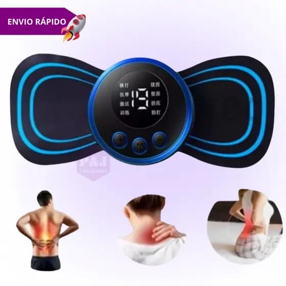 Mini Massageador Pulso Elétrico Portátil Recarregável Dor Pescoço Coluna Pernas Tensão Muscular Crossfit