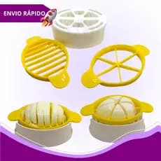 Kit Cortador de Ovos Plástico 4 Peças para Cortes Perfeitos de Ovos Cozidos para Cozinha e Decoração