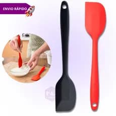 Colher de Silicone Espátula Reta 27cm Grande Cozinha Confeitaria Panela