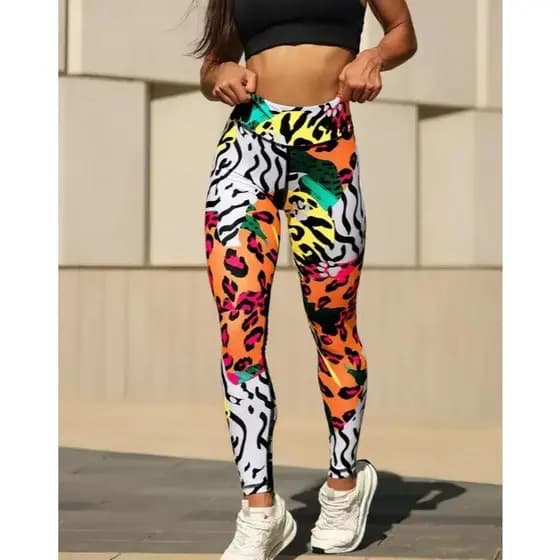 Legging Academia Estampada Degradê Varias Cores Promoção Calça Feminina Cintura alta
