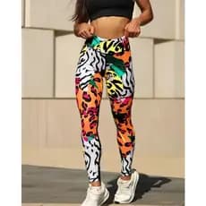 Legging Academia Estampada Degradê Varias Cores Promoção Calça Feminina Cintura alta