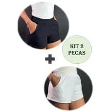 Kit 2 Peças Short Feminino Moletom Moletinho Oferta