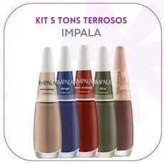 IMPALA UNHAS - KIT 5 ESMALTES TONS ESCUROS | TERROSOS
