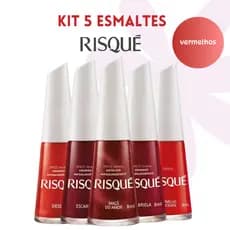 RISQUE UNHAS - 5 ESMALTES TONS VERMELHOS - JURAS DE AMOR - MANICURE | HIPOALERGÊNICO | ATACADO