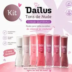 Kit Esmaltes Dailus Coleção Queridinhos - Tons de Nude, Rose e Marrom - Manicure Unhas Perfeitas