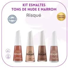 RISQUÉ UNHAS - KIT ESMALTES LEVÍSSIMA  - TONS NUDES | MARROM | TERRACOTA - HIPOALERGÊNICO