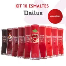 DAILUS UNHAS - KIT 10 ESMALTES VERMELHOS | MANICURE | ATACADO | VARIADOS