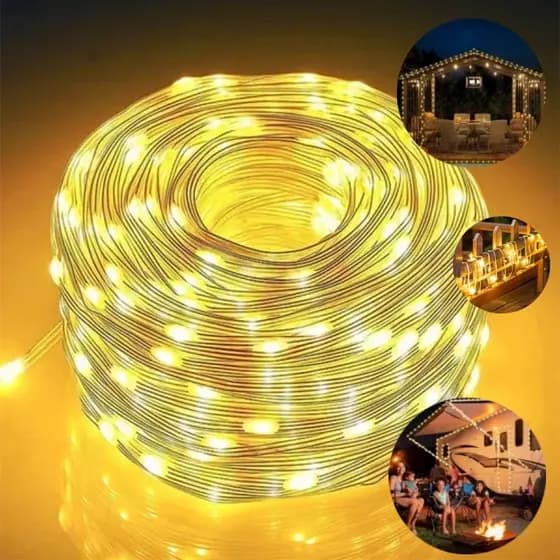 30m Fio Fada Cordão 300leds Pvc Bivolt Prova Dágua 8 Modos Decoração de Casamento, Jardim e Festa em Casa