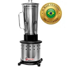 Liquidificador Industrial Alta Rotação 2 Litros  Preto e Prata com Jarra de Aço Inoxidável 110v