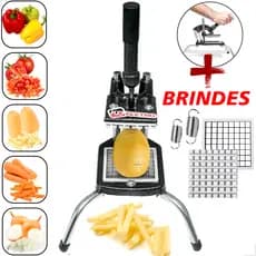 Picador Batata Palito Legumes Resistente Picador de Batatas Profissional + Brindes