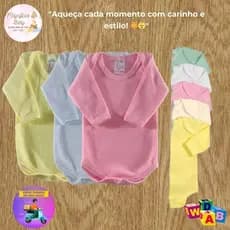 Kit 3 body manga longa bebe canelado roupa de bebe body de bebê roupa recém nascido