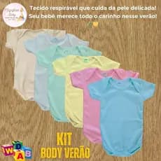 OFERTA Kit 5 Body Manga Curta Canelado Body Manga Curta Canelado Body bebê verão Body Verão Body Bebê Manga Curta