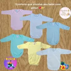 Kit 5 Body Manga Longa Canelado Kit enxoval Roupa de bebe Kit body bebe Roupa de bebe Body liso