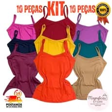Kit 10 Blusa Regata Alcinha Em Malha Suede Blusinha de Alcinha Confortável Kit Blusinha