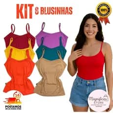 Kit Blusinhas Alcinha Suede 8 blusinhas confortavel e resistente blusinhas dia a dia premium