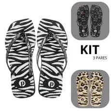 Kit Chinelo Feminino Macio Leve Flexivél Confortavél