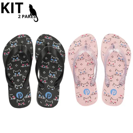 Kit Chinelo Infantil Macio Leve Feminino
