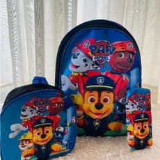 Kit Mochila Infantil Patrulha Canina De Costa Merendeira e Bolsinha