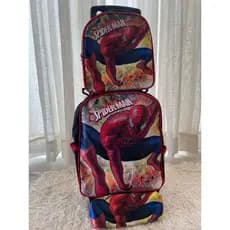 Kit Mochila de Carrinho Homem Aranha Spider Man Pequena creche