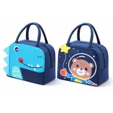 Bolsa Térmica Infantil Crocodilo Azul Marinho 3D - Isolamento, Fácil de Limpar, Alça Confortável