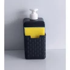 DISPENSER  RATTAN PLÁSTICO PARA DETERGENTE  COM PORTA ESPONJA CAPACIDADE DE VOLUME 500 ML.