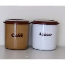 CONJUNTO 2 POTES PLÁSTICO PARA  GUARDAR AÇUCAR E CAFÉ