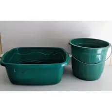 KIT 2 PEÇAS 1 TACHO PLÁSTICO RETANGULAR 11 LITROS  + 1 BALDE PLÁSTICO 8 LITROS