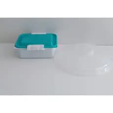 KIT 1 MARMITA COM BANDEJA E TRAVA 800 ML. + 1 TAMPA DE MICROONDAS