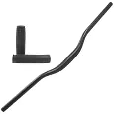guidão 31.8mm curvo reforçado para bicicleta + manopla de bike aro 26 e 29