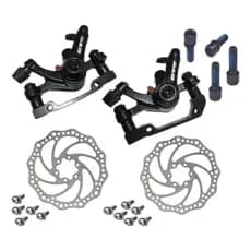 Par Freio A Disco Gts Mecânico Preto Com disco e Rotor para bike bicicleta