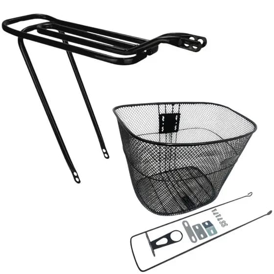 Garupa Bagageiro Rabeta tubo grosso bh Aro 24 e 26 + cesta aço de bicicleta bike mtb
